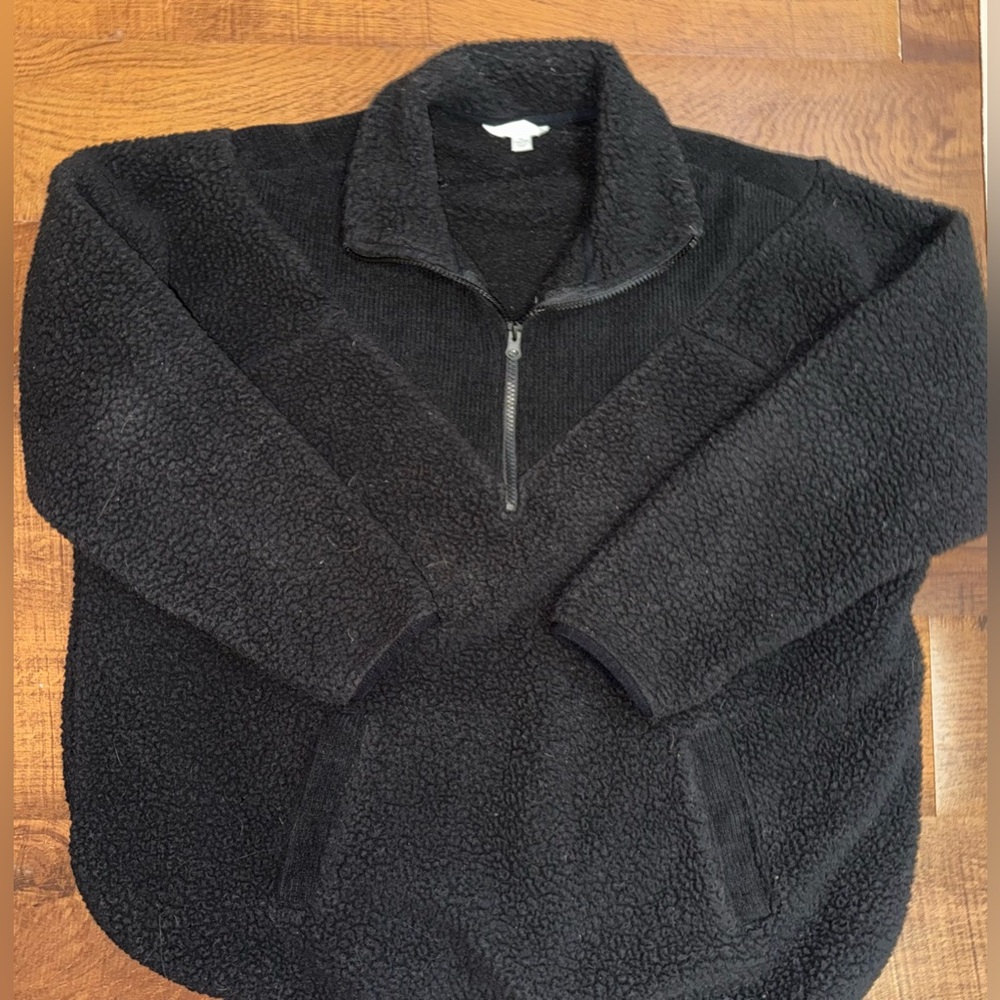 Time and Tru Black Women's 1/4 Zip Fleece